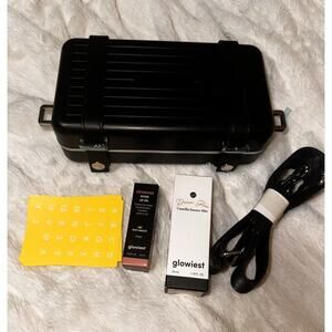 Brand NEW Glowiest The Dream Makeup Bag with Lip Oil and Facial Mist in Black